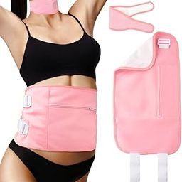 HANNEA® 2 Pack Castor Oil Pack Wrap Waist and Neck Castor Oil Packs for Liver Detox, inflammation, Neck Wrap for Thyroid, Reusable Castor Oil Pack Kit with Adjustable Strap, Pink-image-23
