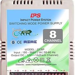 Generic 8 Channel 12V 10A CCTV Power Supply for up to 8 Cameras-1