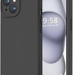 mobistyle Designed for iPhone 15 Cover Soft Liquid Silicone Slim Protective Shockproof with Anti-Scratch Microfiber Lining Phone Back Cover Case (Black)-image-87