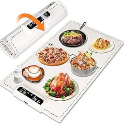 Electric Portable Warming Tary, Rollable Silicon Heating Pad with Adjustable Temperature,Folded Food Warmer Mat for Parties,Gatherings and Daily use-image-77