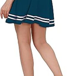 Girl's/Women's Classic Stretchy All Time Trendy Striped Solid Skater Skirts with Attached Inner Shorts-image-99