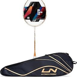 Li-Ning Air-Force G3 Carbon Fibre Badminton Racket for Adults | Premium Shuttle Racquet with Protective Full Cover | Expertly Strung for Maximum Power (White/Light Orange/Black)-31
