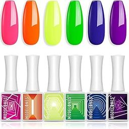 Modelones Neon Gel Nail Polish From BELLE GAGA Hot Pink Orange Bright Nail Polish Yellow Green Purple LED Gel Nail Popular Nail Art DIY Manicure Gifts DIY Salon-image-40