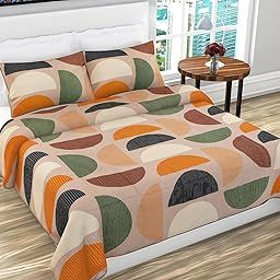 COZY FURNISH Super Soft Brushed Microfiber Cotton Quilt Queen Bedspreads/Reversible Throw Blanket Bohemian Bedspread, Handmade Block Printed Bedding Bed Cover 90" x 108" Inches (Pink)-picture-1