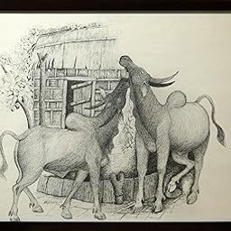 Loving Bulls (Pen And Pencil Painting By Naga Reddy)-image-73