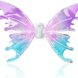 Ji and Ja® Light Up Fairy Angel Wings Electric Moving Butterfly Wing for Girls,Kids Cosplay Halloween Costumes Dress Up Party Favor,Birthday Christmas ( Battery not Included ) (Multicolour)-40