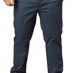 Men’s Solid Cotton Stretchable Trousers | Plus Size & Regular Fit | Twill Lycra Pants for Casual, Formal & Semi-Formal Wear-image-19