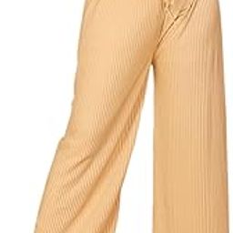 MM Enterprise Women's High Waist Loose Casual Lounge Pants | Wide Leg, Baggy Fit, Lightweight Cotton Trousers with Pockets, Ideal for Travel, Streetwear & Summer-image-86