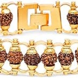 Mahadev Gold Plated Rudraksha Bracelet for Men and Women | 5 Mukhi Rudraksha | Rudraksha Bracelet for Meditation and Yoga | Available in Different Sizes (8.5 Inches, Regular)-image-98