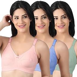 Women's T-Shirt Bra Comes in Full Coverage Non-Padded Seamed Cotton Bra for Ladies & Girls Gives a Sexy & Stylish Look with Adjustable Straps Comfortable for Everyday wear.-55