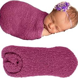 BabyMoon Baby Wrap Photography Props Stretch Without Wrinkle, Anti-Pilling, Breathable Blanket Swaddle Wrap (Pack of 1, Pink)-image-22