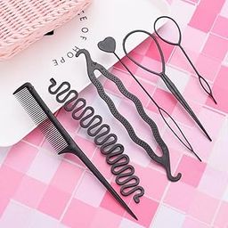 ASG 6 Pcs Hair Braiding Tool,Hair Tail Tools, Hair Braid Accessories,Ponytail Maker Accessories,French Braid Tool Loop for Hair Styling,DIY Hair Styling Tool Kit-image-46