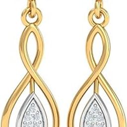 18KT Yellow Gold Diamond Kiera Drop Earrings for Women-image-85