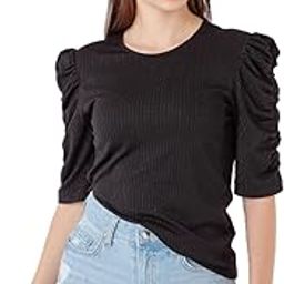 zink london Women's Black Shimmer Fitted Top-picture-31