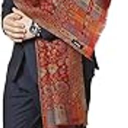 Mens Reversible Stole, Chanting Paisley Weave Scarf, Crimson Maroon-image-74