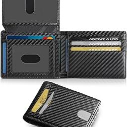 Wallet for Men, RFID Leather Slim Wallet with 2 ID Windows, Slim Leather Wallet with ID Window, Black, Casual-image-32