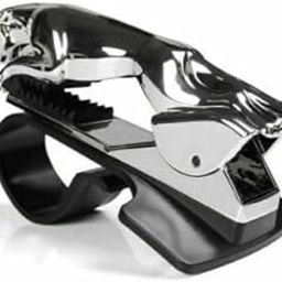 ZAUKY Jaguar Car Phone Holder, Universal Dashboard Mount for Mobile Phones, Clip Design, Silver and Gold, 10 cm Maximum Width-13
