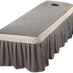 UJEAVETTE 2xSPA Massage Table Skirt Beauty Bed Quilted Sheet with Valance Grey-image-15