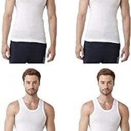 Men's Cotton Western 700071, Contact Vest (Pack of 4) (Frontline-White-Vest-RN-4-105_White-image-48