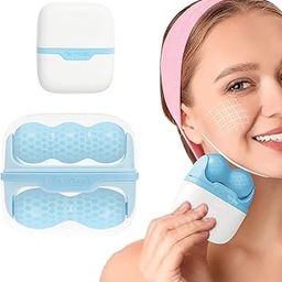CURISSA Ice Roller for Face & Eye Puffiness Relief, Ice Face Roller, Facial Icing Rolling Mould Moisturizing Reusable Massager for Home (Skin Ice Roller) (Blue)-0