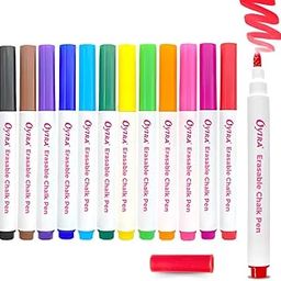 Oytra Chalk Pen Markers 12 Colors/Set Liquid Water Based Erasable Temporaray Pen For Slate&Blackboard Black Papers or Tailoring Stationery Art Craft Diy Projects-97