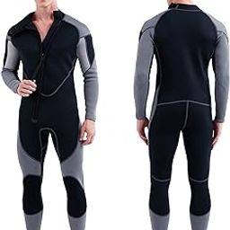F FABOBJECTS® 3mm Neoprene Wetsuit for Men Front Zip Full Body Diving Suit for Snorkeling Surfing Scuba Diving Swimming-88