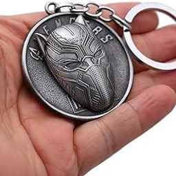 Yaa Catchy Mavels Avenger Super Hero Black Panther Mask Limited Edition Metal Key Chain Rotating & Keyring Unique Stylish For Bike,Car Mens & Womens (Metallic Grey)-16