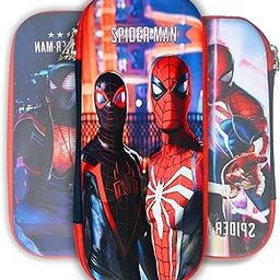 Mallexo Canvas 3D Branded Avengers Super Hero Pen Pencil Case with Large Compartment,Trendy Geometry Pencils Box for Kids, School Supply Stationery Items Cosmetic Zip Pouches Bag Set (Mid Spider)-image-53