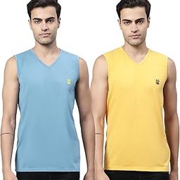 Regular Fit Cotton Solid Multicolor Gym Vest for Men (Pack of 2)-V_SL_BLU_YEL_02-XL-image-78