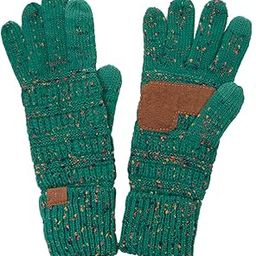 Beanies Matching Cable Knit Warm Confetti Touch Screen Smart Tip Gloves-26