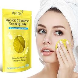 ARDAKI Kojic Acid and Turmeric Cleansing Pads for Dark Spots, Skin Brightening & Acne Prevention, with Vitamin B5, Vitamin C, Turmeric Infused Foaming Exfoliating Pads for Face All Skin Types 60PCS (1-Pack (60 Count))-image-95