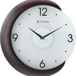 Titan Wooden Half Moon Wall Clock With Glass Dial - 31 Cm X 32 Cm (Medium) - Analog-image-68