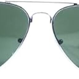 Classic Aviator Sunglasses, Silver Metal Frame, Green Lenses-image-73