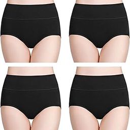 Women's Cotton PN-034 Fitted Bikini Style Underwear | Women Thong High Waist Panty | Low Rise Sexy Solid Hipster Sexy Lingerie high Waist Panties | 100% Super Cotton Combo (Black)(Pack of 4).-image-88