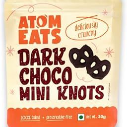 Atom Eats | Dark Choco Dipped Pretzels 30g | Pack of 1 | Mini Salted Pretzel Knots | Premium Dark Chocolate, Salty Crunch - Perfect Gourmet Snack for Coffee, Wine and Desserts - Imported Snacks | 100% Baked | Preservative Free-8