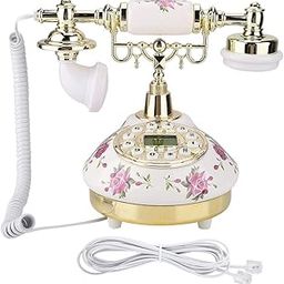 MS-9101 Vintage Retro Imitation Antique Telephone for Home Office Use Multi-Angle Smart Screen and DTMF Caller ID Golden Removable Bracket Telephone-32