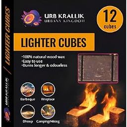 MAMLAKA Urb Krallik Fire Starter Cubes | Easy & Quick Ignition for BBQ | Charcoal Grill | Firepit | Smoker and Chimney | Indoor & Outdoor Fire Lighter (12 Pcs)-17