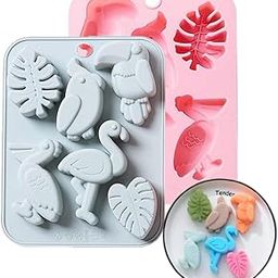 Skytail 6 Cavity Tropical Leaf Birds Soap Mold Wildlife Theme Cake Cupcake Chocolate Mini Cakes Jelly Mold DIY Soap Making Bath Bombs Cute Baby Soap Molds Lotion bar Resin Clay Wax Candle-21