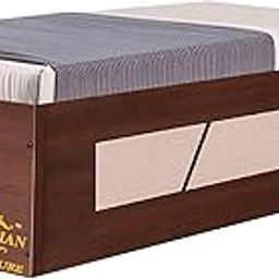 Caspian Furniture Engineered Wood Single Bed Cum Deewan (30 inch )||Wooden Box Bed || Bed with Box Storage for Home Bedroom || Finish color -Walnut Brown & White (With Mattress, L*B*H - 74"32"16 inch)-image-38