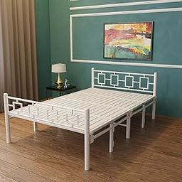 Sahni Foldable Furniture Queen Bed Modern Without Mattress (6ft x 4ft) White-picture-12