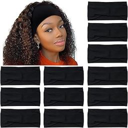 Black Wide Headbands for Women Workout Yoga Running Headbands Head Wrap Sweatbands Hair Bands for Women Hair Pack of 12-image-36