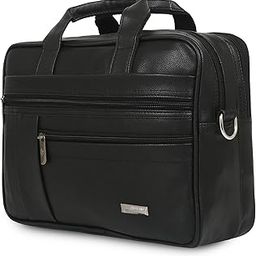 Office Faux Leather laptop bag for Men - Fits 14/15/15.6 inch Laptop/Tablet Messenger Bags For Mens (1-Black Bag)-image-57