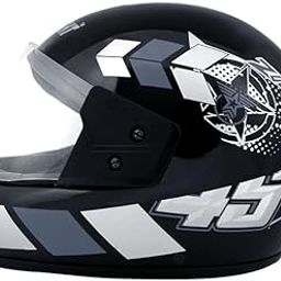 STISS Strong and Durable Stylish Matt Finish Full Face Scooty and Motorbike Helmet | Scratch Resistance and Silicone Glass Protection - Silver-27