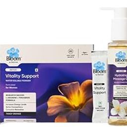 Bloom Intimate Bliss Combo for Deeper Intimacy | 3 bottles | Hydrating Massage Oil, Water-Based Lubricant & Vilality Support Combo-image-29