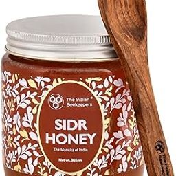 The Indian Beekeepers Raw Sidr Honey | Manuka | Wild Berry | 100% Pure | Unprocessed | Natural | Organic Lab Tested | Crystallized | Sugar Free | No Added Syrup | Kashmir | Gut health | Immunity | With Royal Jelly & Bee Pollen | Best For Infants | 365gm-28