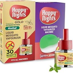 Happy Nights Strawberry Mosquito Repellent Gold Tulsi Eucalyptus Oil Based Liquid Vaporizer With Machine | Long-lasting Refill | Safe for Kids | Indoor 100% Protection from Dengue Mosquitoes Combo Pack (1 Refill (45ml) + Machine)-image-15