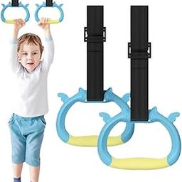 2 Pcs Gymnastic Rings, Gymnastics Rings Hanging Exercise Equipment Gymnastics Equipment Adjustable Gymnastic Ring Exercise Equipment for Home Fitness Equipment Suitable for Boys and Girls-11