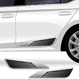 Piston Graphics Cars Side Graphics Stickers Silver Suitable for Sedan, Hatchback, or SUV (Pack of 2)-10