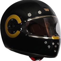 ROYAL ENFIELD RF1 Full FACE Royal 2 with Visor & Retro Vents | Certification:ISI & DOT | Liner:Dual EPS Expanded Polystyrene| UV Treated Surface | Polygiene Fabric | Micrometric Lock Black (L) 58 CM-10