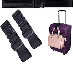TAPAHPRIYAY 2PCS Multicolour with Black Nylon Buckle Strap, 1.5" x 20", Luggage Strap for Suitcases, Bicycle Travel Accessories-picture-34